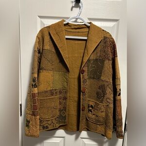 Parsley & Sage Women's Reversible Patchwork Jacket in Warm Tones